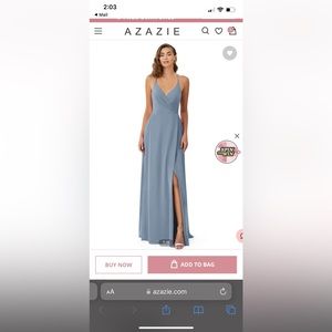 Azazie Davis dress in dusty blue. Size 8